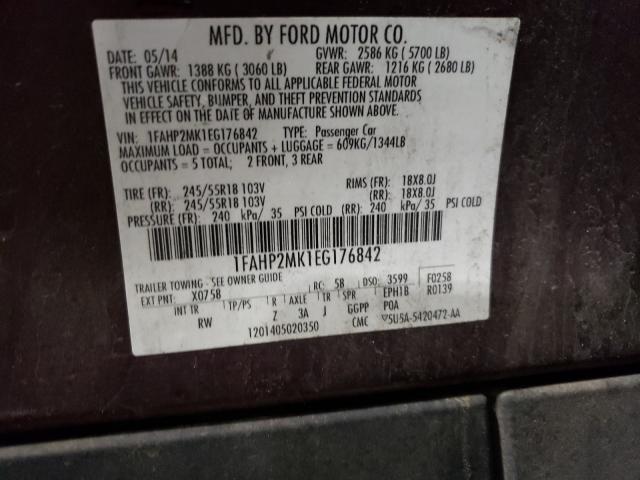 Photo 9 VIN: 1FAHP2MK1EG176842 - FORD TAURUS POL 