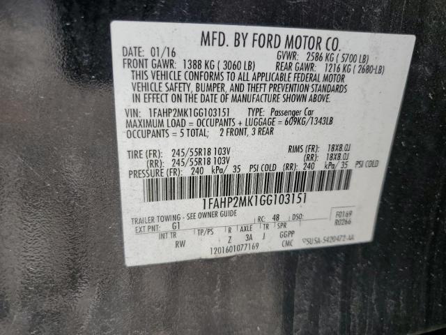 Photo 11 VIN: 1FAHP2MK1GG103151 - FORD TAURUS 