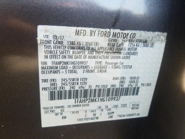 Photo 9 VIN: 1FAHP2MK1HG109937 - FORD TAURUS POL 