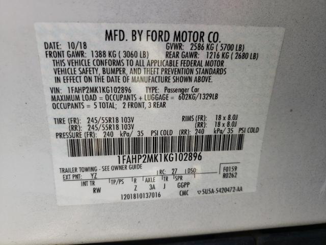 Photo 12 VIN: 1FAHP2MK1KG102896 - FORD TAURUS POL 