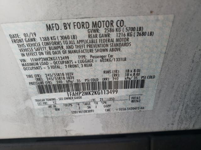 Photo 9 VIN: 1FAHP2MK2KG113499 - FORD TAURUS POL 