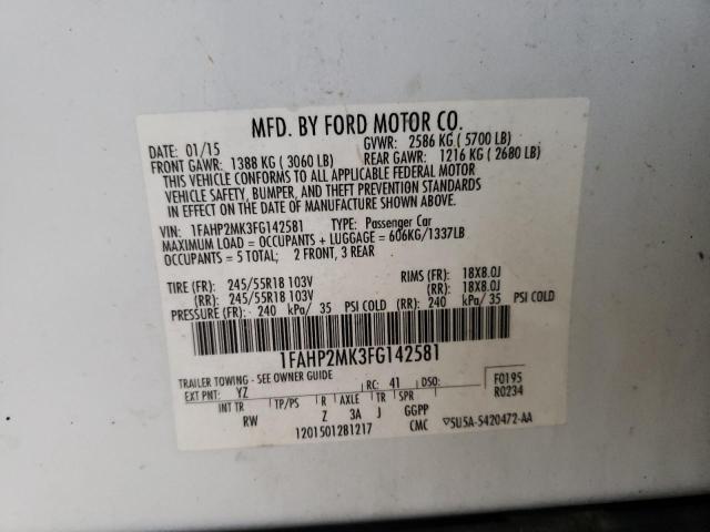 Photo 11 VIN: 1FAHP2MK3FG142581 - FORD TAURUS POL 