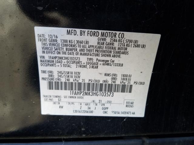 Photo 9 VIN: 1FAHP2MK3HG103573 - FORD TAURUS POL 