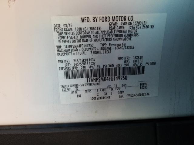 Photo 9 VIN: 1FAHP2MK4FG149250 - FORD TAURUS 