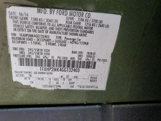 Photo 12 VIN: 1FAHP2MK4GG132403 - FORD TAURUS POL 