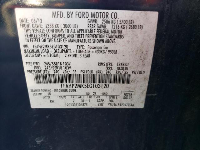 Photo 9 VIN: 1FAHP2MK5EG103120 - FORD TAURUS POL 