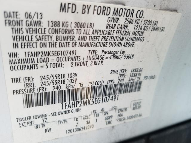 Photo 9 VIN: 1FAHP2MK5EG107491 - FORD TAURUS POL 