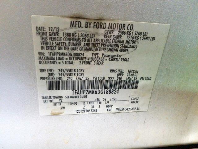 Photo 9 VIN: 1FAHP2MK6DG188824 - FORD TAURUS POL 