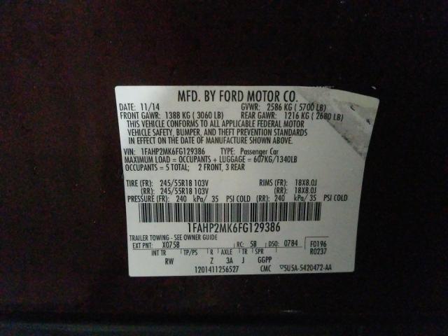 Photo 9 VIN: 1FAHP2MK6FG129386 - FORD TAURUS POL 