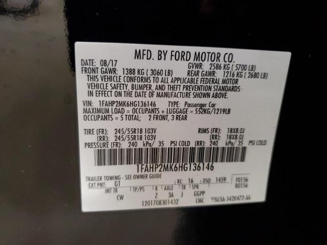 Photo 11 VIN: 1FAHP2MK6HG136146 - FORD TAURUS 