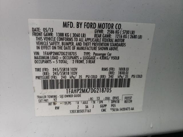 Photo 9 VIN: 1FAHP2MK7DG218705 - FORD TAURUS POL 