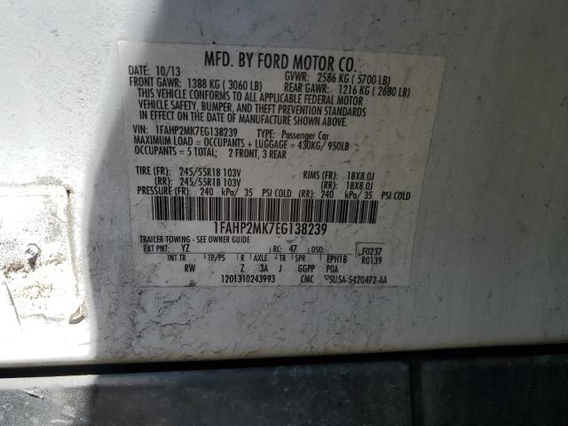 Photo 12 VIN: 1FAHP2MK7EG138239 - FORD TAURUS 