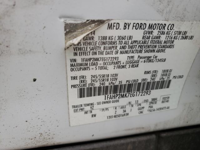 Photo 9 VIN: 1FAHP2MK7EG172293 - FORD TAURUS POL 