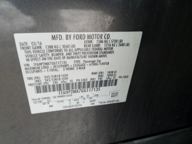 Photo 9 VIN: 1FAHP2MK7GG117135 - FORD TAURUS POL 