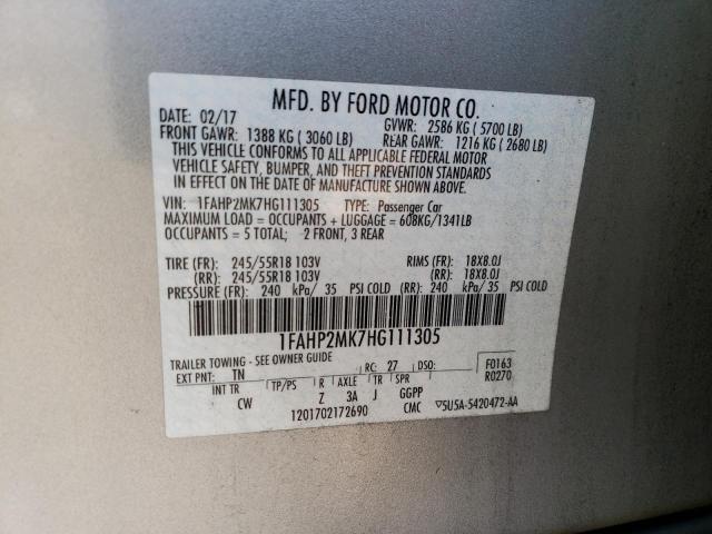 Photo 11 VIN: 1FAHP2MK7HG111305 - FORD TAURUS POL 