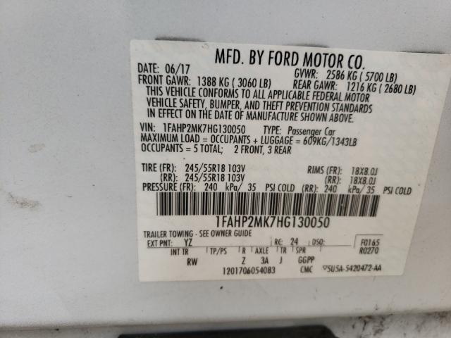 Photo 9 VIN: 1FAHP2MK7HG130050 - FORD TAURUS POL 