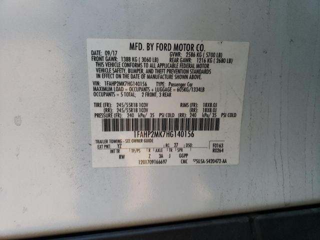 Photo 11 VIN: 1FAHP2MK7HG140156 - FORD TAURUS POL 