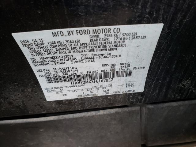 Photo 9 VIN: 1FAHP2MKXFG162052 - FORD TAURUS POL 