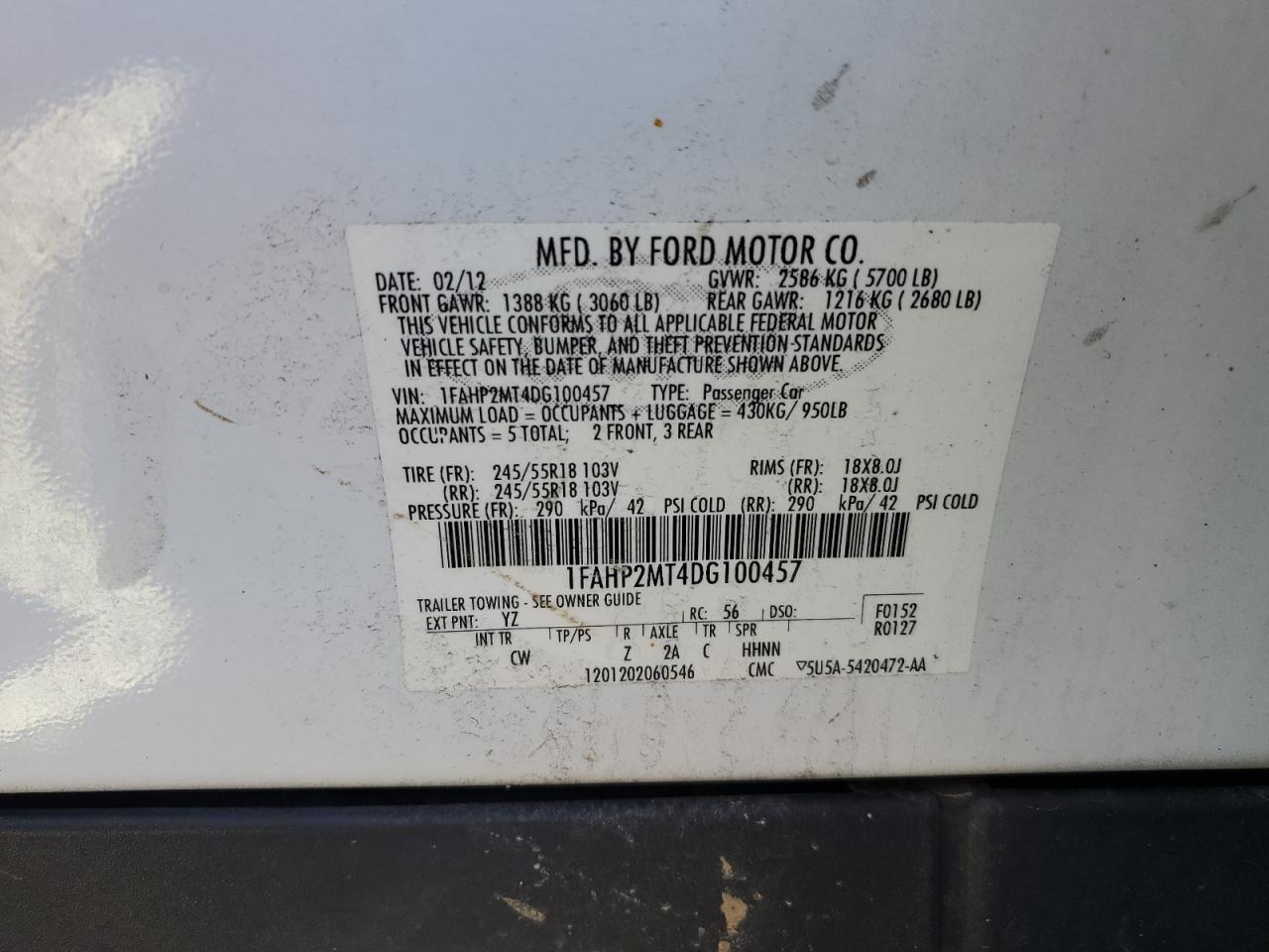 Photo 11 VIN: 1FAHP2MT4DG100457 - FORD TAURUS 