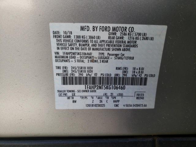 Photo 9 VIN: 1FAHP2MT5KG106460 - FORD TAURUS POL 