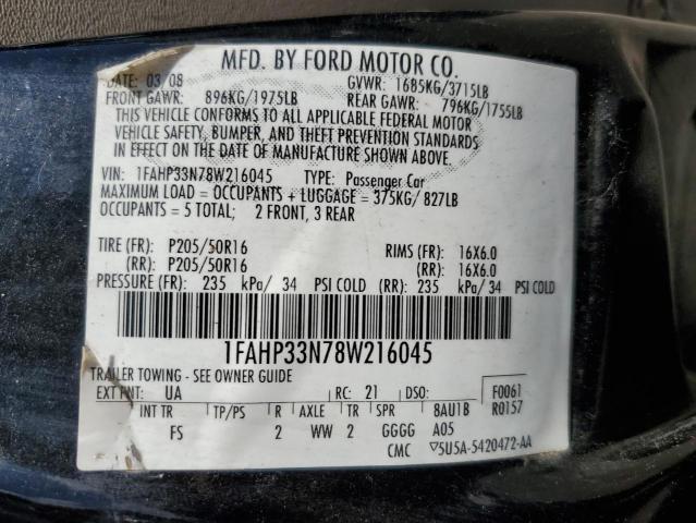 Photo 11 VIN: 1FAHP33N78W216045 - FORD FOCUS 