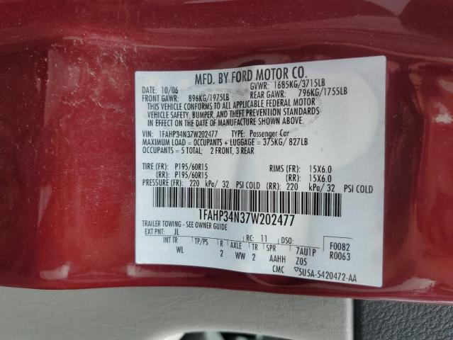 Photo 11 VIN: 1FAHP34N37W202477 - FORD FOCUS ZX4 