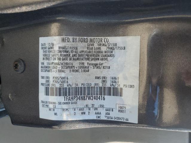 Photo 11 VIN: 1FAHP34N87W240416 - FORD FOCUS ZX4 