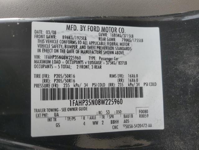 Photo 11 VIN: 1FAHP35N08W225960 - FORD FOCUS 