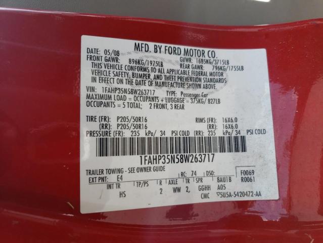 Photo 11 VIN: 1FAHP35N58W263717 - FORD FOCUS 