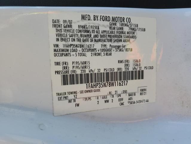 Photo 11 VIN: 1FAHP35N78W116217 - FORD FOCUS 