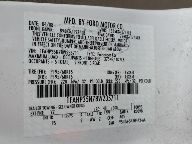 Photo 11 VIN: 1FAHP35N78W235711 - FORD FOCUS 