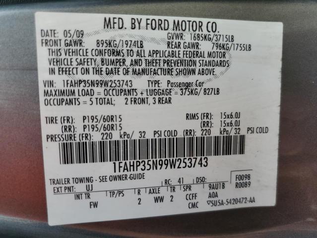 Photo 12 VIN: 1FAHP35N99W253743 - FORD FOCUS SE 