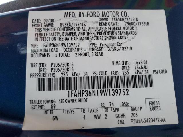 Photo 11 VIN: 1FAHP36N19W139752 - FORD FOCUS 