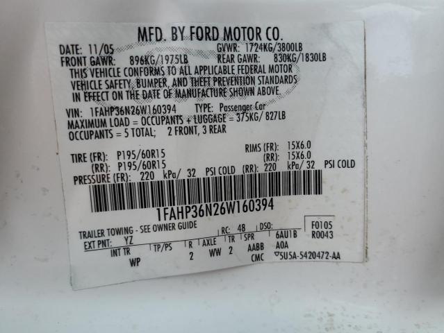 Photo 11 VIN: 1FAHP36N26W160394 - FORD FOCUS ZXW 