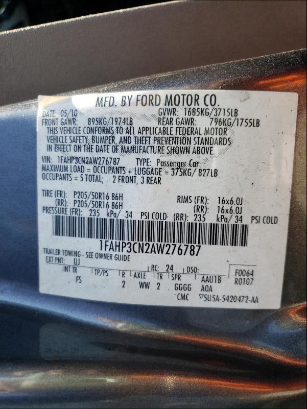 Photo 9 VIN: 1FAHP3CN2AW276787 - FORD FOCUS SE 