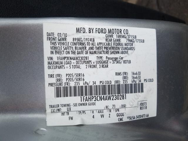 Photo 9 VIN: 1FAHP3CN4AW230281 - FORD FOCUS SE 