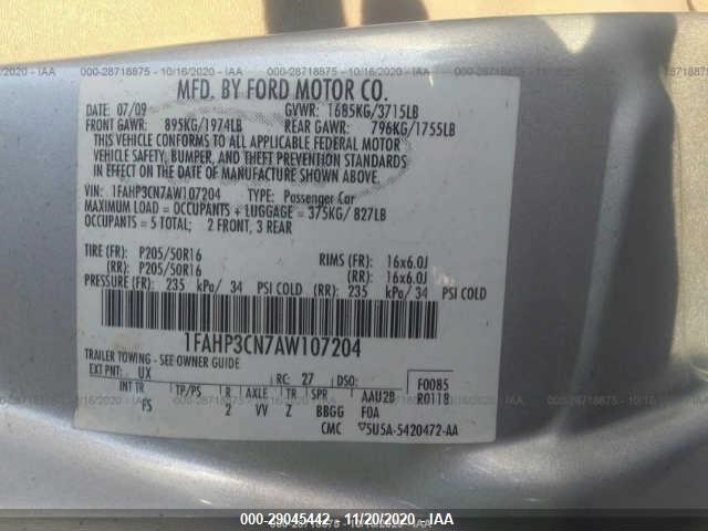 Photo 8 VIN: 1FAHP3CN7AW107204 - FORD FOCUS 