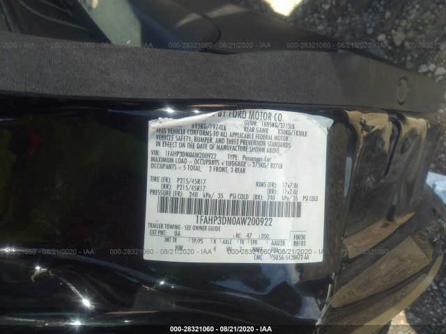 Photo 8 VIN: 1FAHP3DN0AW200922 - FORD FOCUS 