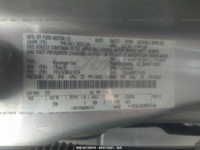 Photo 8 VIN: 1FAHP3E20CL173407 - FORD FOCUS 