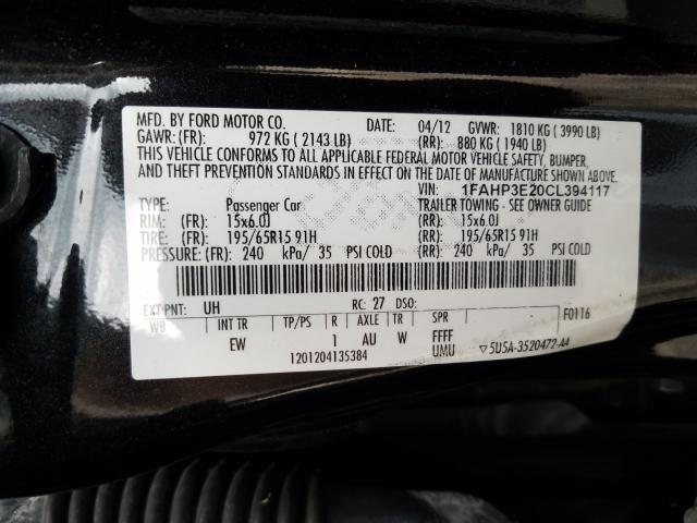 Photo 9 VIN: 1FAHP3E20CL394117 - FORD FOCUS 