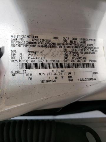 Photo 9 VIN: 1FAHP3E21CL399293 - FORD FOCUS S 