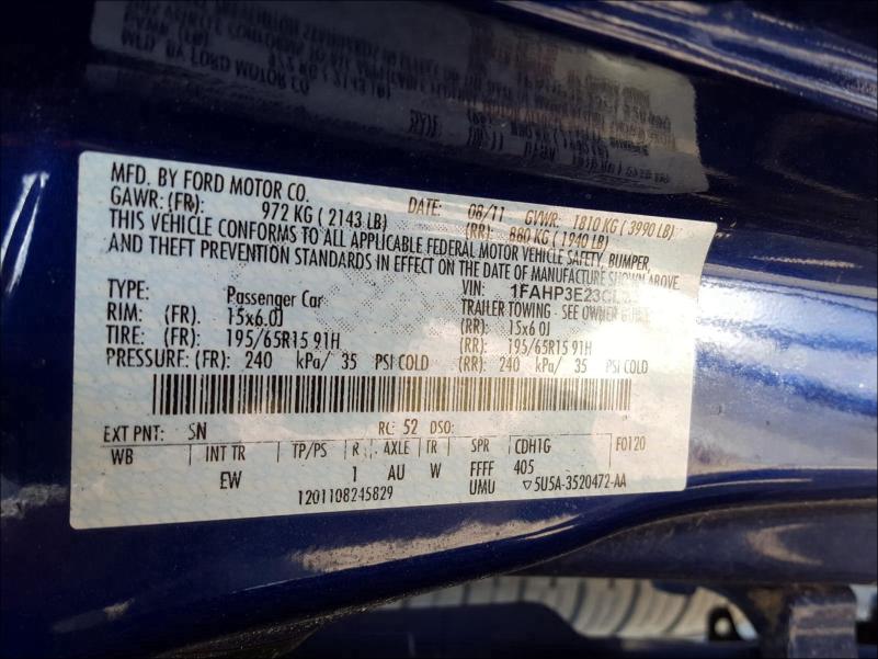 Photo 9 VIN: 1FAHP3E23CL226990 - FORD FOCUS S 