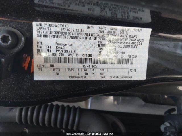 Photo 8 VIN: 1FAHP3E23CL463754 - FORD FOCUS 