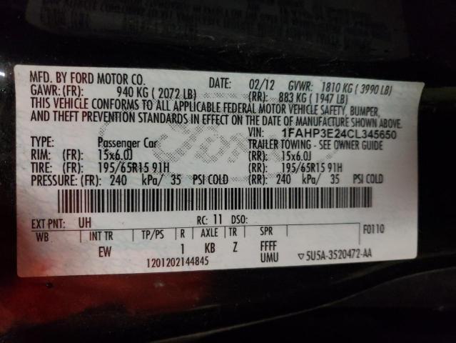 Photo 9 VIN: 1FAHP3E24CL345650 - FORD FOCUS S 