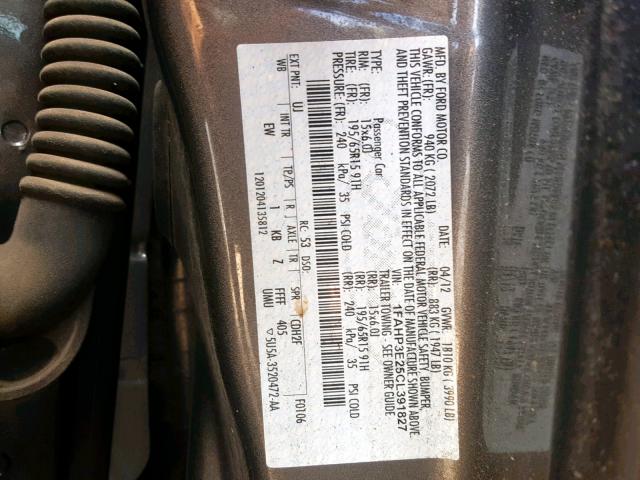 Photo 9 VIN: 1FAHP3E25CL391827 - FORD FOCUS S 