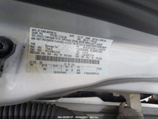 Photo 8 VIN: 1FAHP3E26CL328705 - FORD FOCUS 