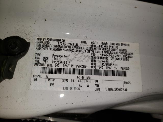 Photo 9 VIN: 1FAHP3E27CL152859 - FORD FOCUS S 