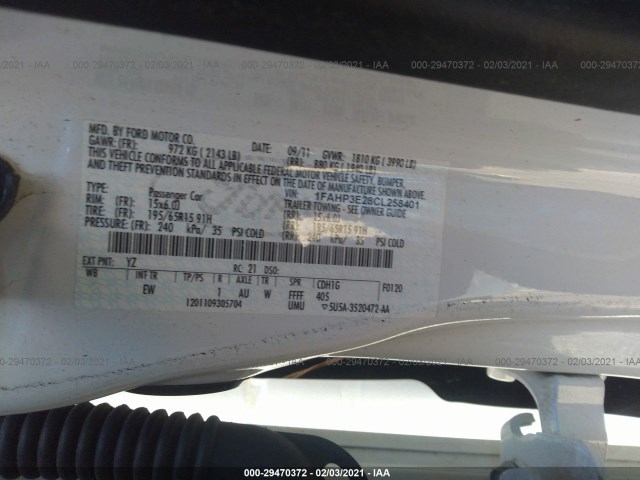 Photo 8 VIN: 1FAHP3E28CL258401 - FORD FOCUS 