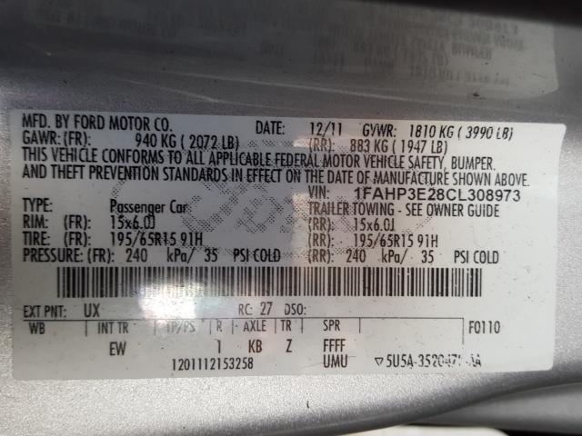 Photo 9 VIN: 1FAHP3E28CL308973 - FORD FOCUS S 