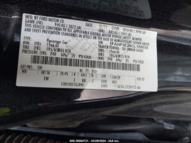 Photo 8 VIN: 1FAHP3E29CL155035 - FORD FOCUS 